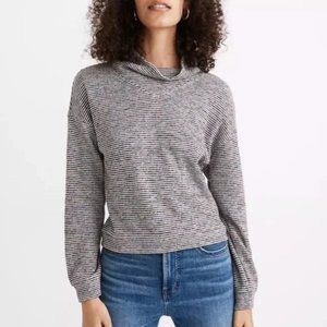Madewell Textured Turtleneck Top in Rainbow Rib Medium